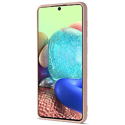 Coque en silicone anti-rayures avec porte-carte rose pour Samsung Galaxy A71 5G SM-A716