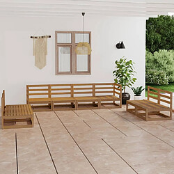 Maison Chic Salon de jardin 8 pcs - Table et chaises d'extérieur - Mobilier/Meubles de jardin Moderne marron miel bois de pin massif -MN52563