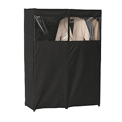 Pegane Penderie, armoire intissée en fer, polypropylène coloris noir - Longueur 120 x Profondeur 49 x Hauteur 163 cm