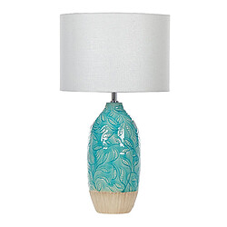 Beliani Lampe à poser en céramique turquoise ATABA