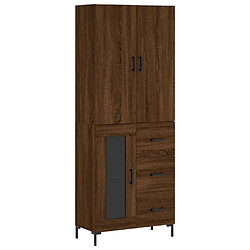 vidaXL Buffet haut Chêne marron 69,5x34x180 cm Bois d'ingénierie