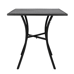 Table Bistro Carrée Noire 70 cm en Acier Ajouré - Bolero