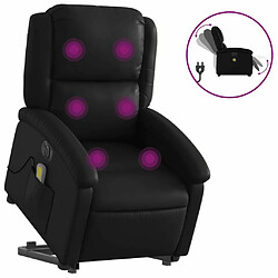 Maison Chic Fauteuil Relax pour salon, Fauteuil inclinable de massage électrique noir similicuir -GKD95878