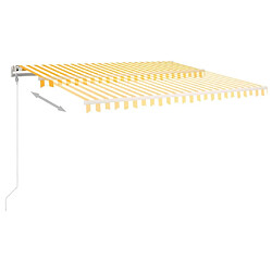 Avis vidaXL Auvent rétractable automatique 450x300 cm Jaune et blanc