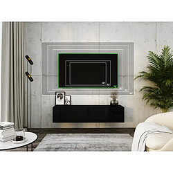 Acheter 3XELIVING Meuble TV suspendu, D: l : 140 cm, H : 34 cm, P : 32 cm, NOIR