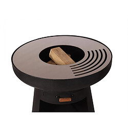 Purline Barbecue rond avec plaque d'acier ronde et grille pas cher