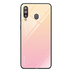 Wewoo Coque Pour Galaxy M30 Gradient Color Glass Case Jaune