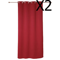 Pegane Lot de 2 rideaux occultant coloris bordeaux - Dim : 140 X 260 cm .