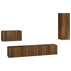 vidaXL Ensemble de meubles TV 4 pcs Chêne marron Bois d'ingénierie