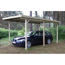 Gardenas Carport en bois et panneaux ondulés 3x6 m Basic.