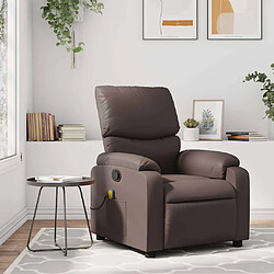 vidaXL Fauteuil de massage inclinable Marron Similicuir