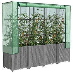 vidaXL Jardinière surélevée avec housse aspect rotin 160x40x153 cm