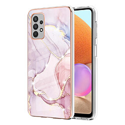 Coque en TPU antichoc, IMD, électroplaqué, motif marbré or rose 005 pour votre Samsung Galaxy A32 4G (EU Version)