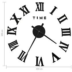 Acheter vidaXL Horloge murale 3D Design moderne Noir 100 cm XXL