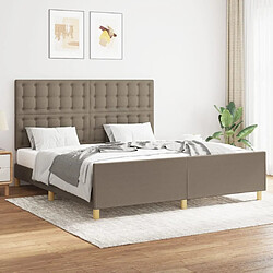 Maison Chic Lit adulte - Cadre Structure de lit avec tête de lit Contemporain Taupe 160x200 cm Tissu -MN73088