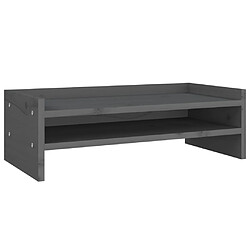 vidaXL Support de moniteur Gris 50x24x16 cm Bois de pin solide