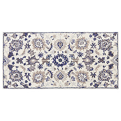 Beliani Tapis de laine beige et bleu 80 x 150 cm KUMRU