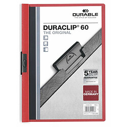 Avis Dossier de Portefeuilles Durable Duraclip 60 Rouge Transparent A4 25 Pièces