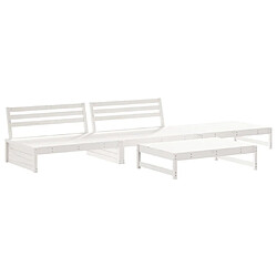 Maison Chic Salon de jardin 4 pcs - Table et chaises d'extérieur - Mobilier/Meubles de jardin Moderne blanc bois de pin massif -MN64352