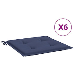 vidaXL Coussins de palette lot de 6 bleu marine 40x40x3cm tissu oxford