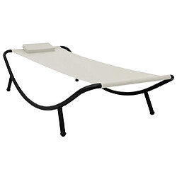 vidaXL Lit de jardin crème 200x90 cm acier