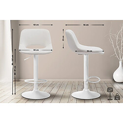 Non Tabouret de bar Camden velours blanc