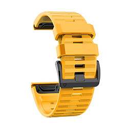 Bracelet de montre de remplacememnt en silicone 22mm Pour Garmin Fenix6 Fenix5 Universel Jaune