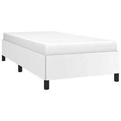 Avis Maison Chic Lit adulte - Lit simple Cadre de lit,Structure du lit Contemporain Blanc 90x200 cm Similicuir -MN60813