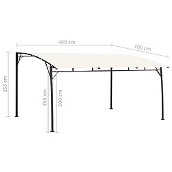 vidaXL Auvent pare-soleil de jardin 4x3x2,55 m Crème pas cher