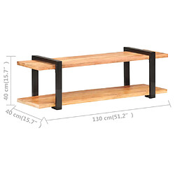 vidaXL Meuble TV 130x40x40 cm Bois d'acacia solide pas cher