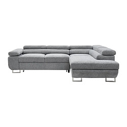 Acheter Vente-Unique Canapé d'angle droit convertible en tissu texturé gris NURAZIO