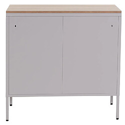 Mendler Commode HWC-L84, Buffet armoire, 2 portes métal 90x90x40cm, mélaminé ~ gris pas cher