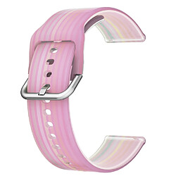 Bracelet en silicone couleur arc-en-ciel, 20mm pour votre Samsung Galaxy Watch 5 Pro 45mm/Watch4 Classic 42mm/46mm - Arc-en-ciel rose