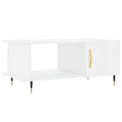 vidaXL Table basse Blanc brillant 90x50x40 cm Bois d'ingénierie