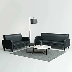 Maison Chic Ensemble de canapés 2 pcs, Canapé droit Sofa pour Salon cuir synthétique noir -GKD217532