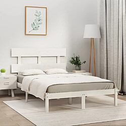 vidaXL Cadre de lit sans matelas blanc 180x200 cm bois massif 