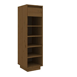 vidaXL Armoire à chaussures marron miel 30x34x105cm bois de pin massif