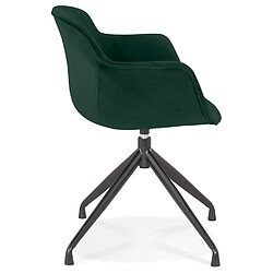 Avis Alterego Chaise design avec accoudoirs 'GRAPIN' en velours vert