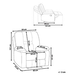 Avis Beliani Fauteuil BERGEN II Tissu Gris foncé