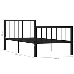 vidaXL Cadre de lit sans matelas noir métal 90x200 cm pas cher