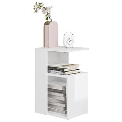 Avis Maison Chic Table d'appoint | Table Basse Blanc brillant 36x30x56 cm Aggloméré -GKD60314