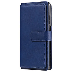 Etui en PU avec 10 porte-cartes bleu pour votre Samsung Galaxy S21 Ultra 5G