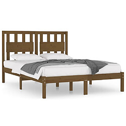 vidaXL Cadre de lit sans matelas marron miel bois massif 200x200 cm