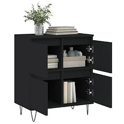 Avis vidaXL Buffet Noir 60x35x70 cm Bois d'ingénierie