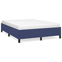 vidaXL Cadre de lit sans matelas bleu 140x190 cm tissu