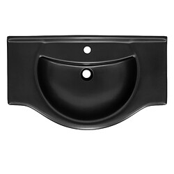 Avis ML DESIGN MODERN LIVING Lavabo en céramique noir mat vasque encastre pour salle de bain 870x505x225 mm