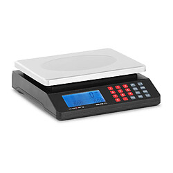 Helloshop26 Balance de contrôle légume marche balance poids-prix balance de magasin (30 kg / 1 g, Plateau de pesée : 215 x 175 mm, Écran LCD avec deux lignes) 14_0005578