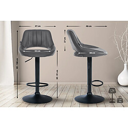 Non Tabouret de bar Milet simili cuir noir