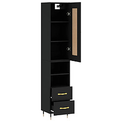 Avis vidaXL Buffet haut Noir 34,5x34x180 cm Bois d'ingénierie