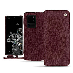 Housse cuir Samsung Galaxy S20 Ultra 5G - Rabat vertical - Lie de vin ( Pantone #412234 ) - NOREVE